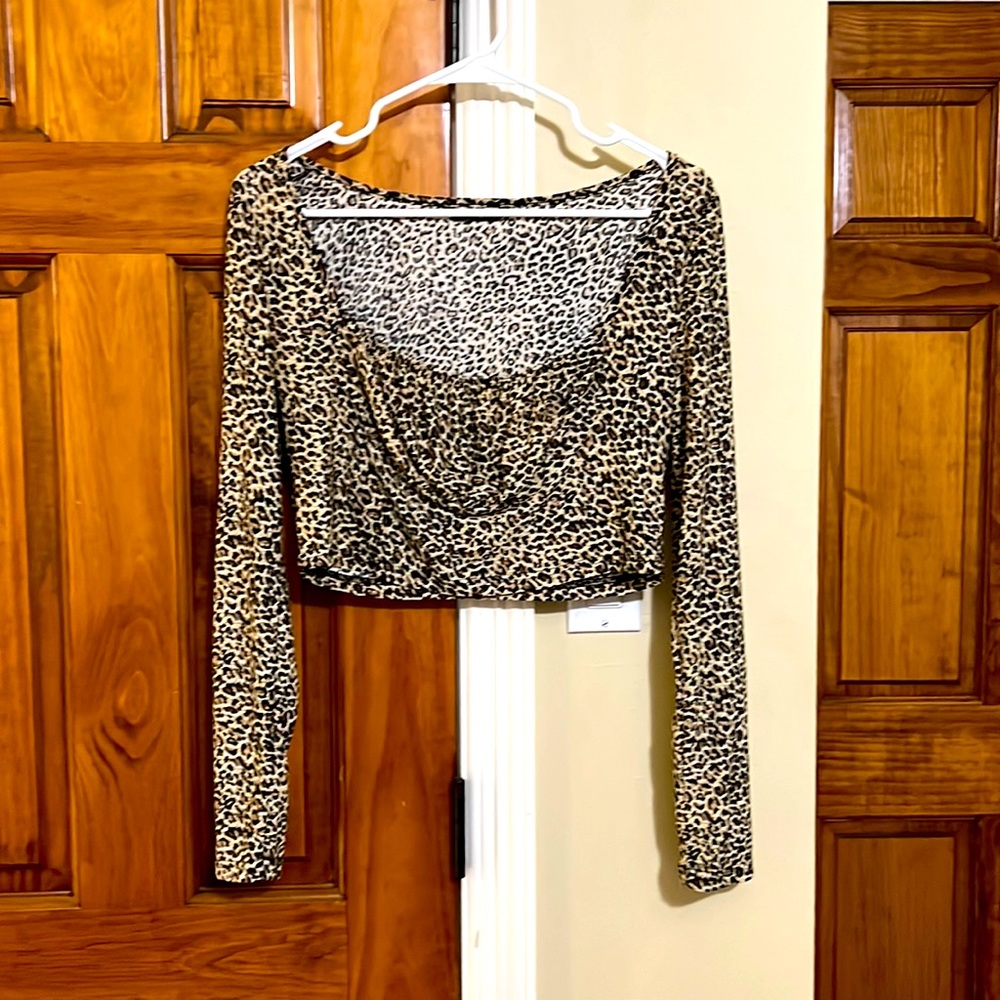 Cropped Leopard Print Top
